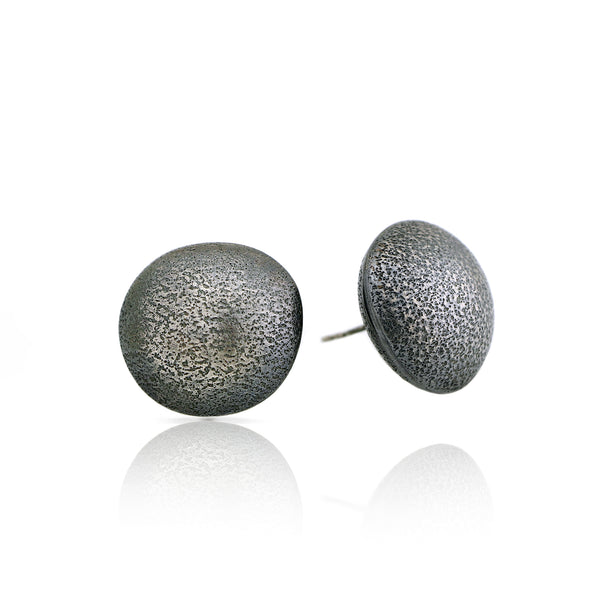 Round silver earrings