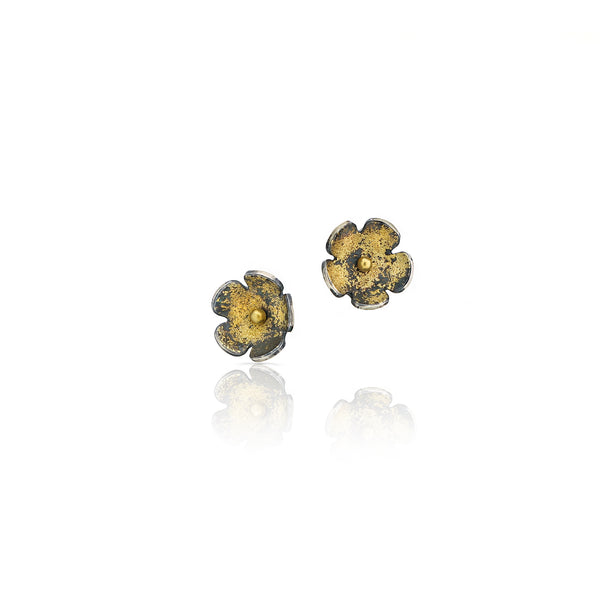 Small flower earring gold and silver