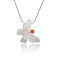 Silver Butterfly Pendant orange topaz